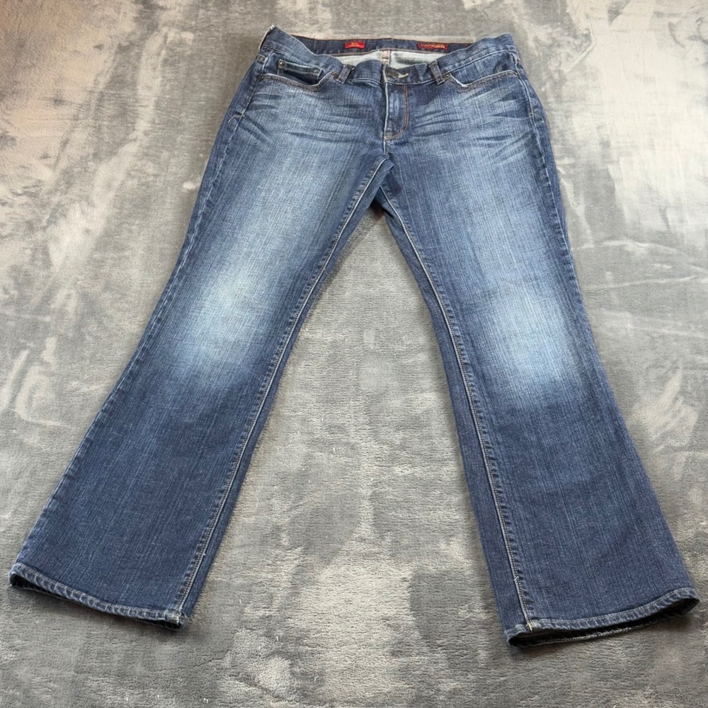Express Jeans Eva Boot Leg Medium Wash Denim Blue Bootcut 10L Long Womens
